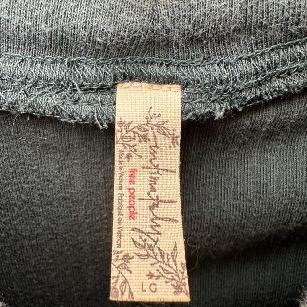 Intimately Free People Teal Green Ribbed Mock Neck Slim Fitted Long Sleeve - Picture 2 of 9